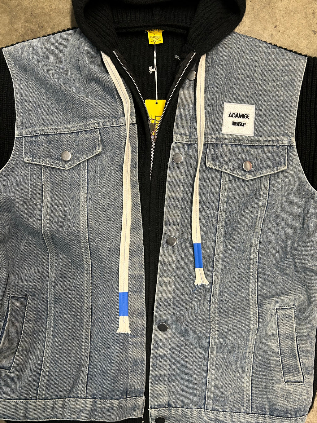 knitted vest jean jacket
