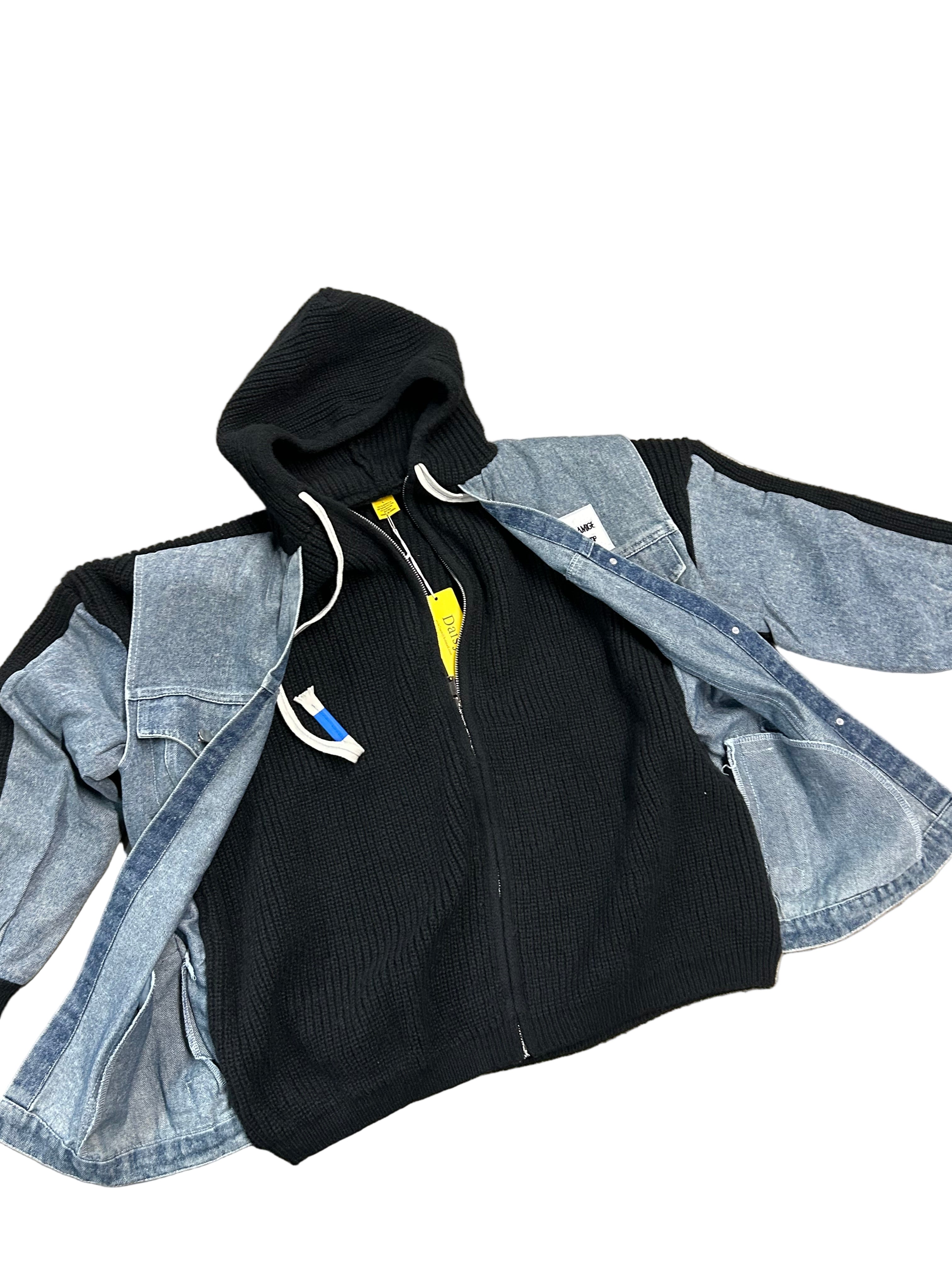 knitted vest jean jacket