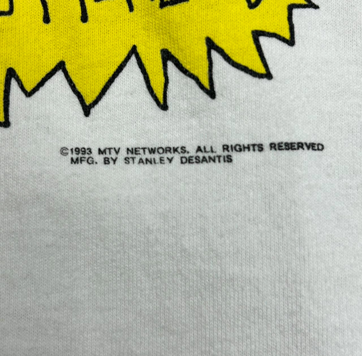 Beavis and Butt-Head Frog Baseball White 1994 Vintage T-Shirt Single Stitch