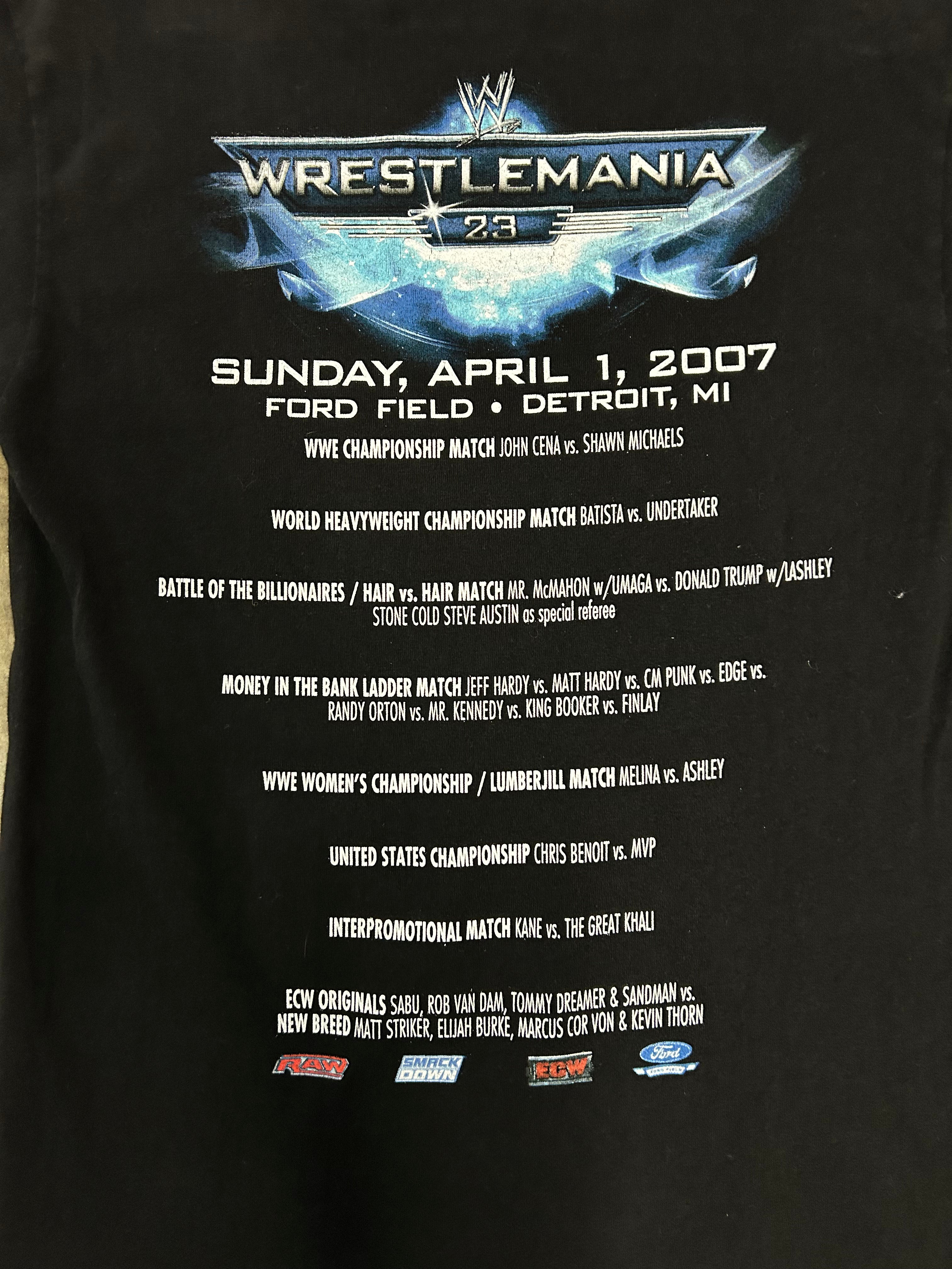 Vintage WWE WrestleMania 23 2007 Black T-SHIRT