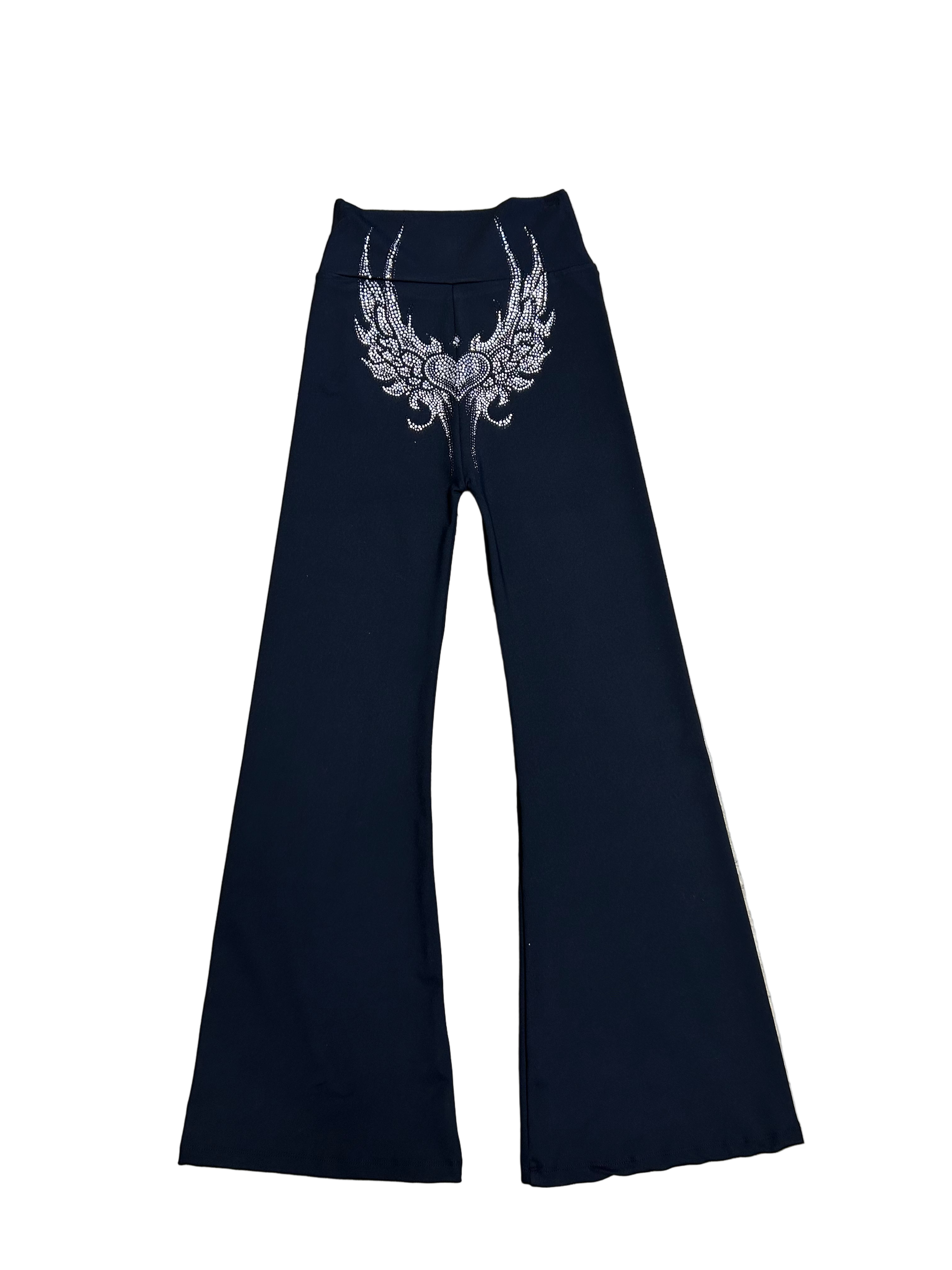 WOMENS FLARE LEGGINGS RHINESTONES