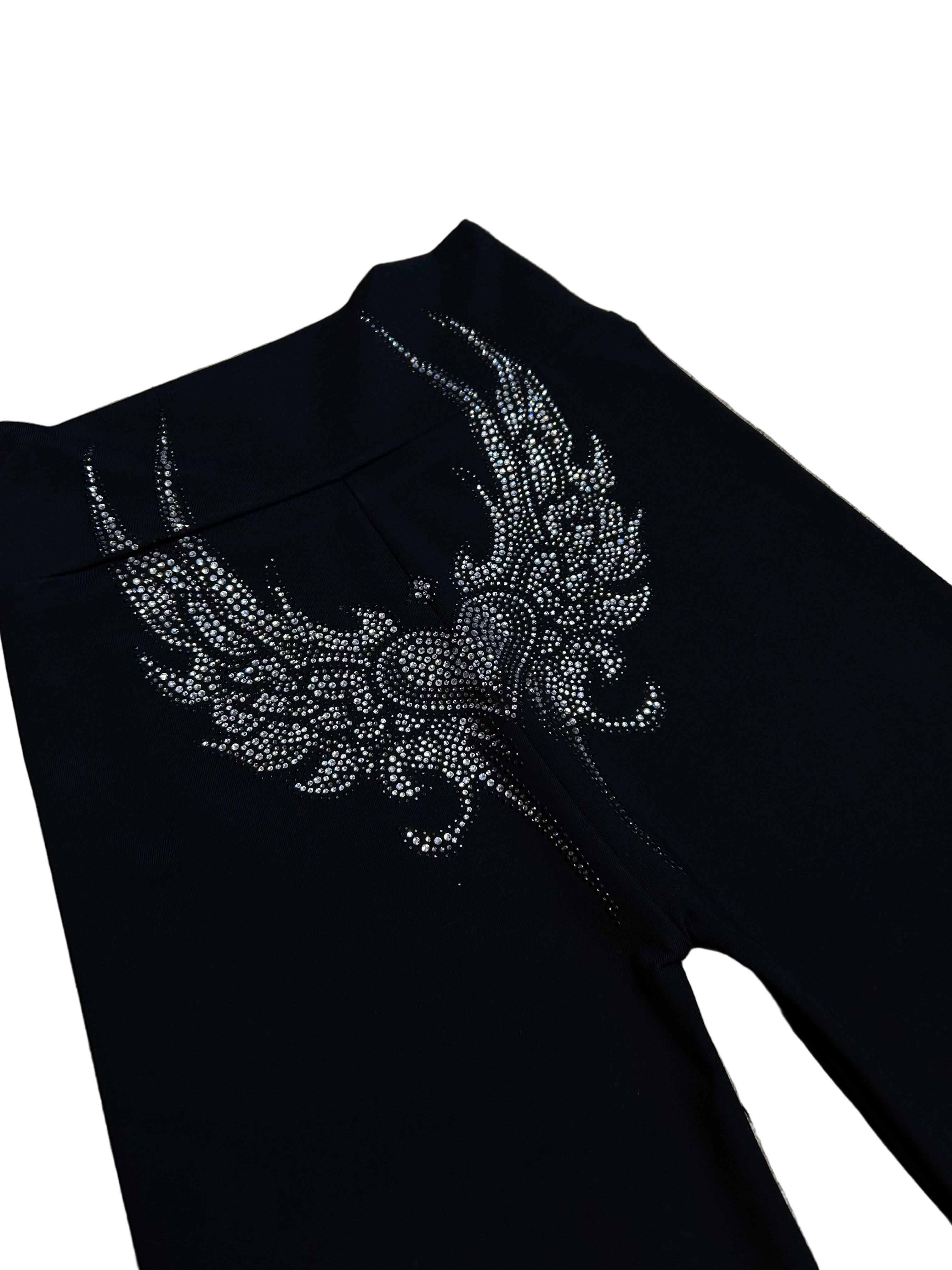 WOMENS FLARE LEGGINGS RHINESTONES