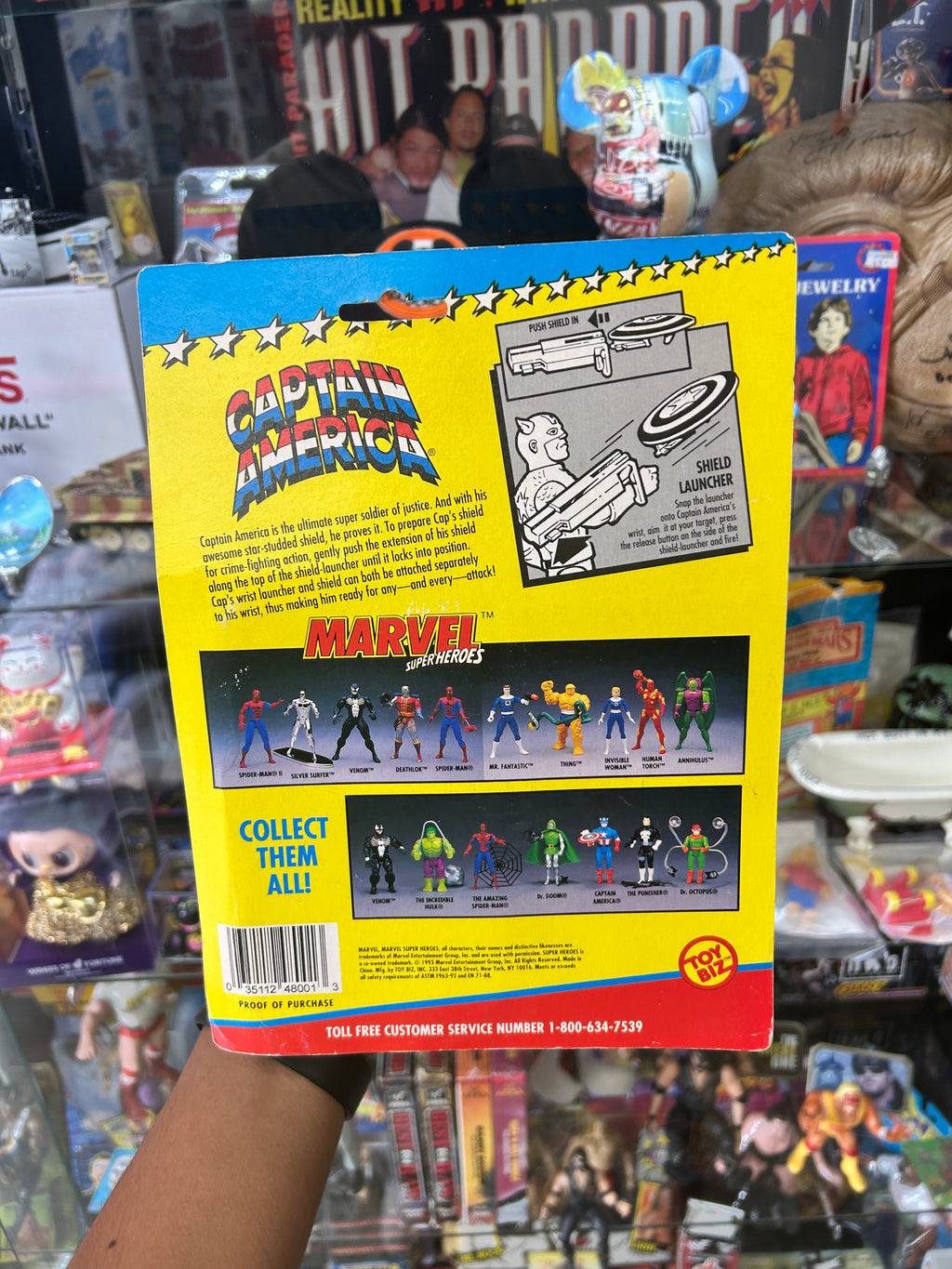 Captain America action figure with a "Shield Launcher" from Toy Biz,  1990