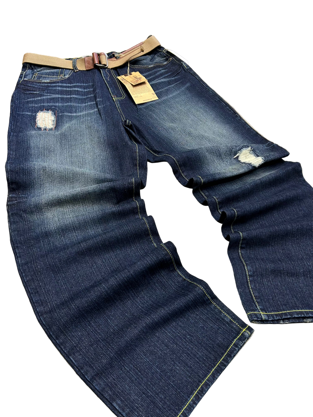 GILYARD MFGCO Distressed denim jeans with ripped details SIZE W 38 L 34