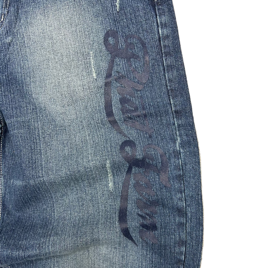 PHAT FARM DENIM Blue distressed denim jeans with a BAGGY FIT