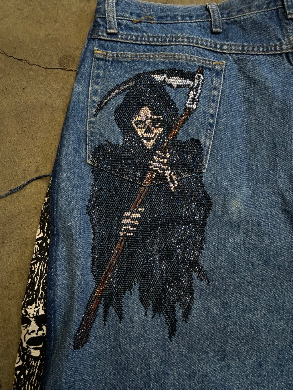 REAPER CUSTOM JORTS with rhinestones