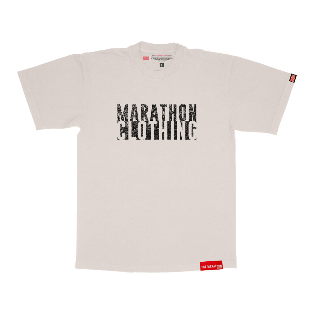 VINTAGE MARATHON CLOTHING T-SHIRT - BONE/BLACK