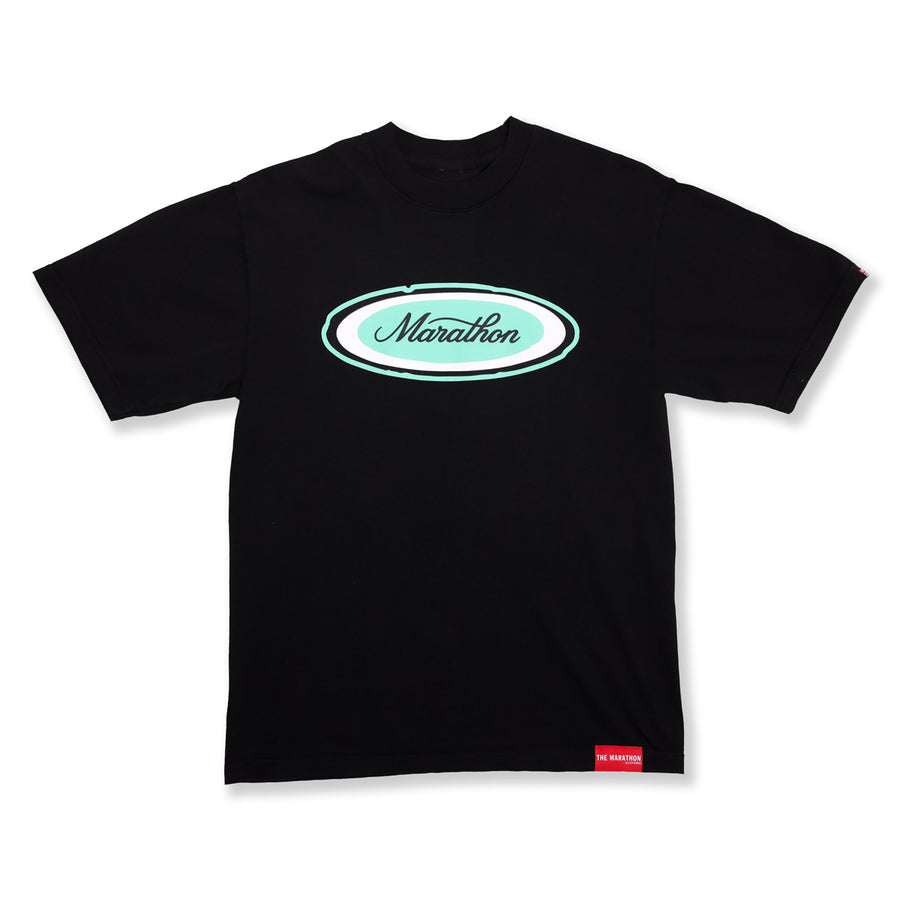 MARATHON EMBLEM T-SHIRT - BLACK/MINT