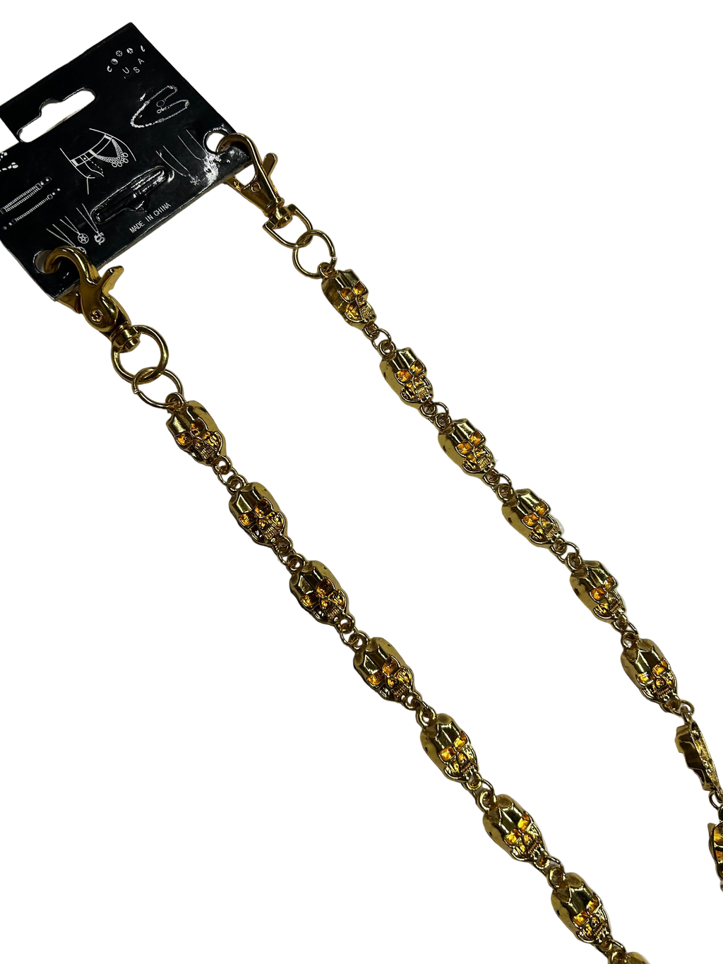 GOLD SKULL HEAD Wallet chain