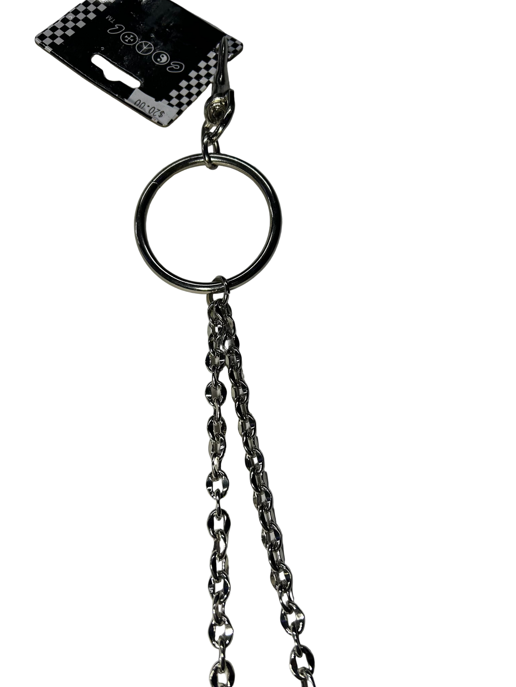 DOUBLE HEART Silver Wallet chain