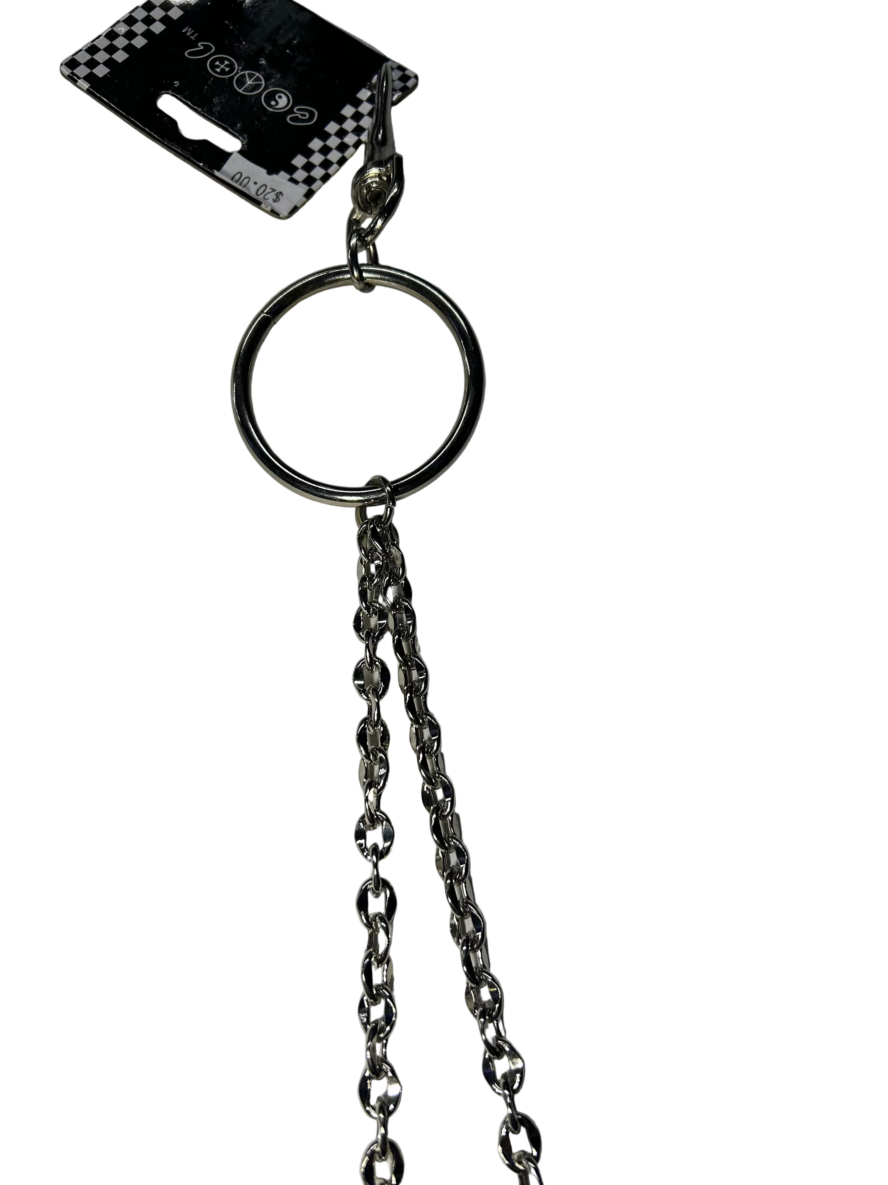 DOUBLE HEART Silver Wallet chain