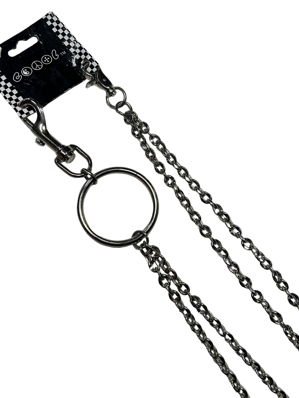 DOUBLE HEART Silver Wallet chain