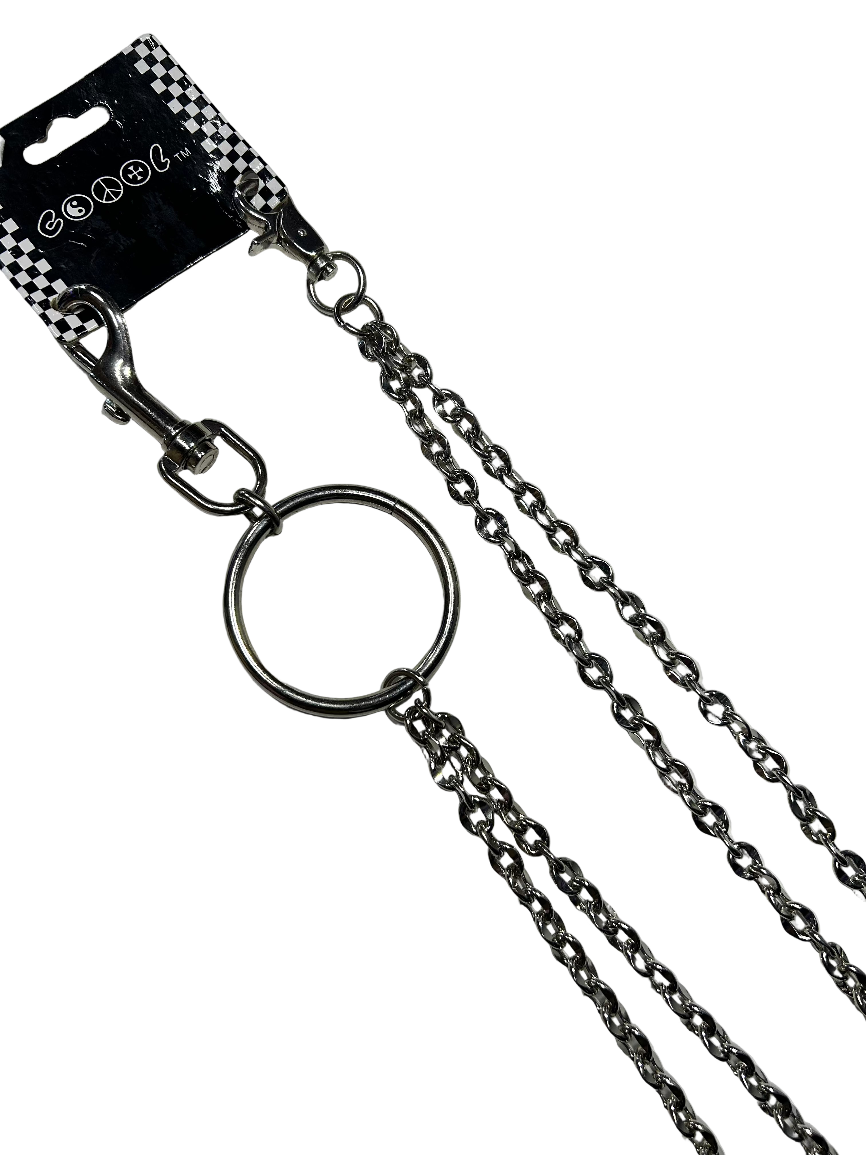 DOUBLE HEART Silver Wallet chain