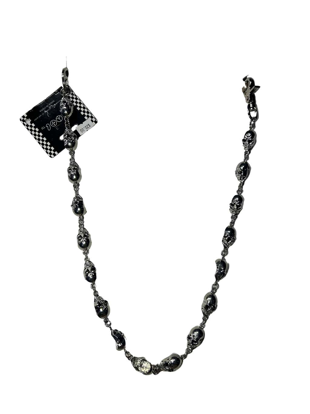 SILVER SKULL HEADS Wallet chains