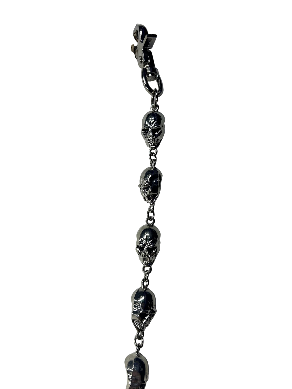 SILVER SKULL HEADS Wallet chains