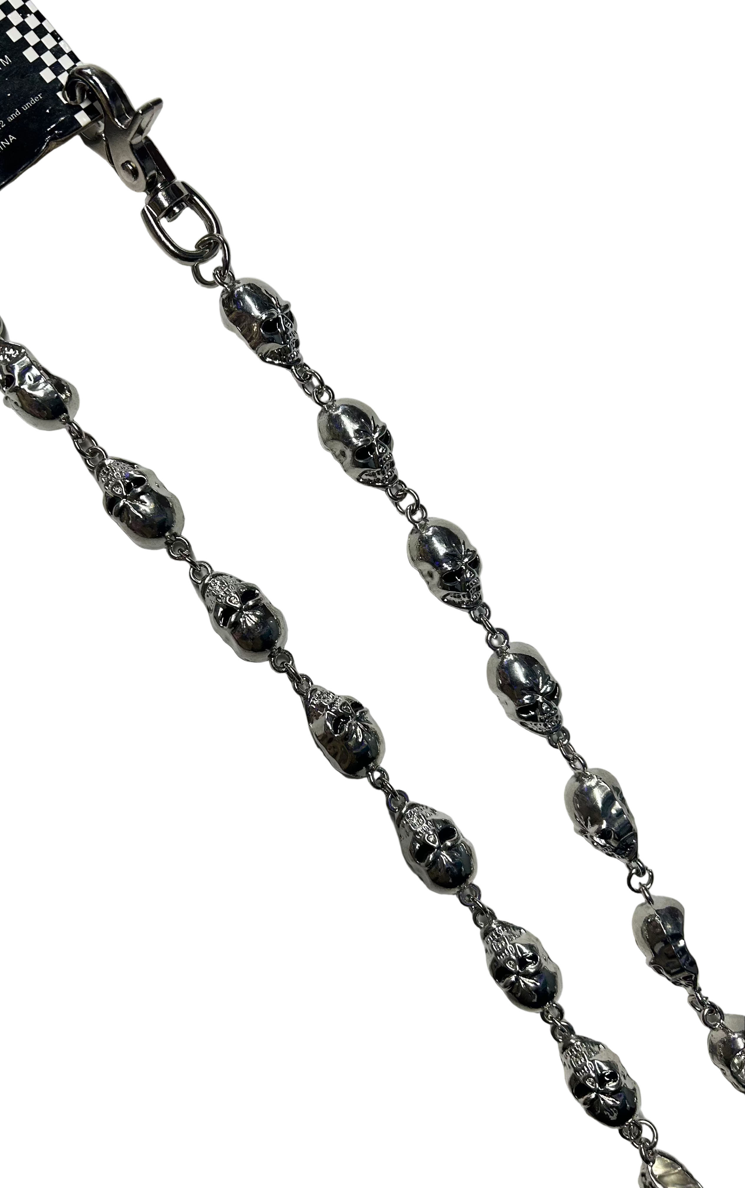 SILVER SKULL HEADS Wallet chains