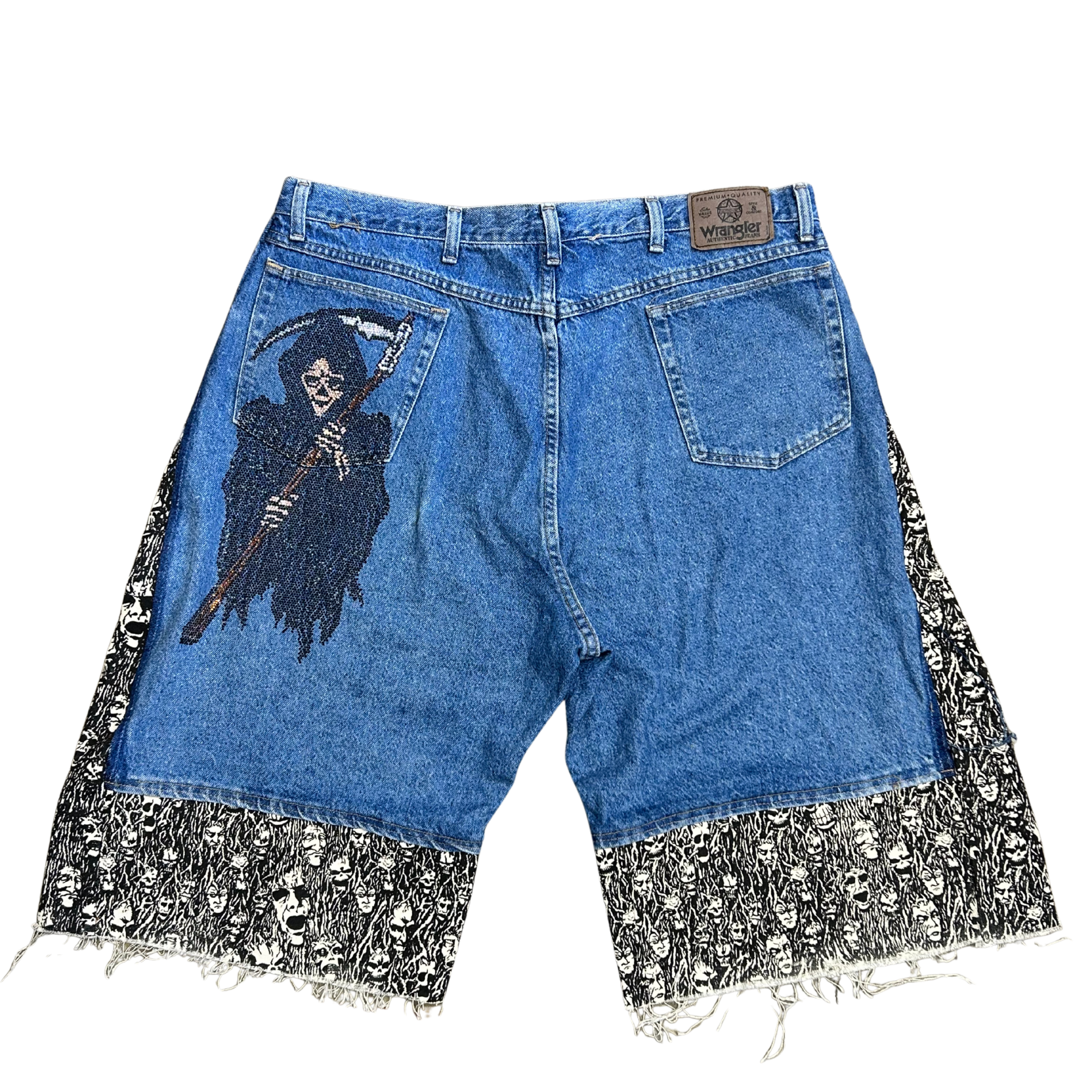 REAPER CUSTOM JORTS with rhinestones